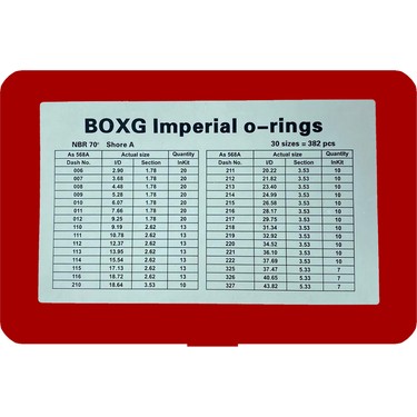 BOX-G INCH KIT  70 SHORE  KUTUSUZ KIRMIZI
